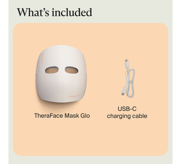 Therabody TheraFace Mask Glo - Clinically Proven LED Skincare Mask for Glowing, Healthier-Looking Skin