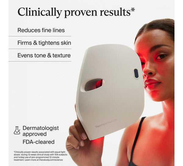Therabody TheraFace Mask Glo - Clinically Proven LED Skincare Mask for Glowing, Healthier-Looking Skin